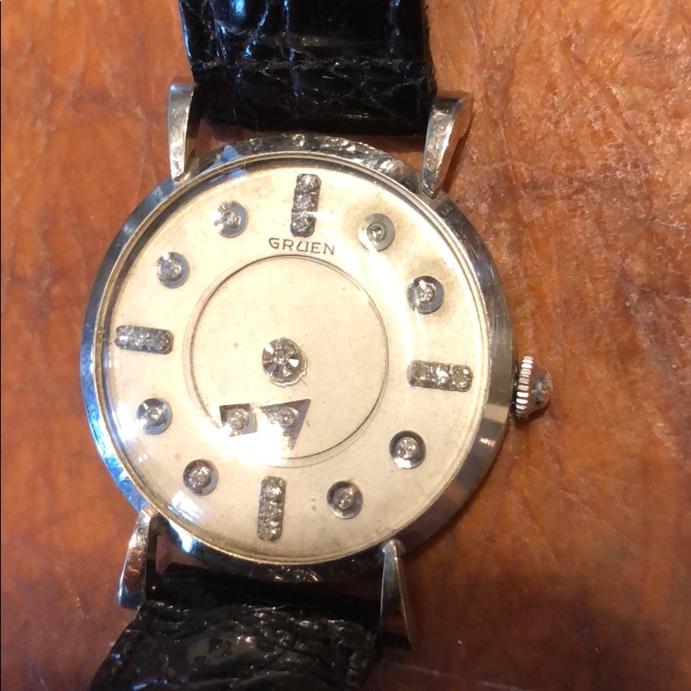 Gruen White Gold Diamond Watch